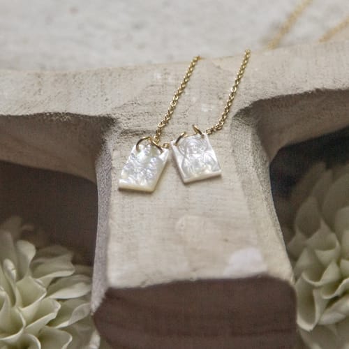 SS &amp; Gold Scapular Necklace