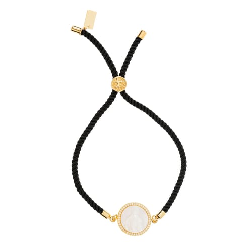 Our Lady of Grace Shell Black Cord Bracelet