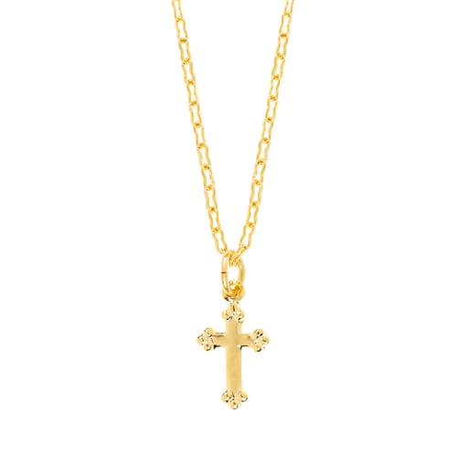 Petite Gold Plated Cross Necklace