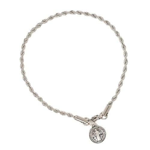 St. Benedict Medal Rope Chain Bracelet