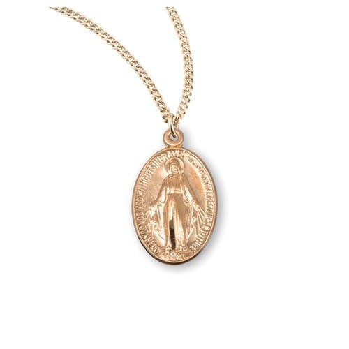 Classic Petite Gold Plated Miraculous Medal Necklace