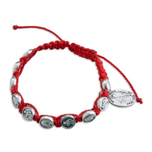 Red Macrame St. Roch Bracelet