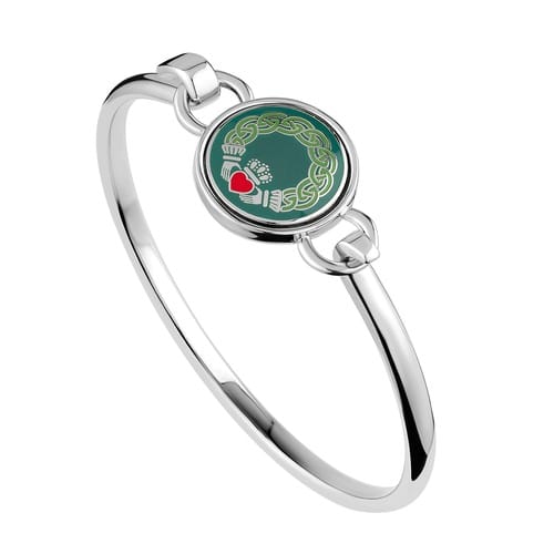 Book of Kells Green Claddagh Bangle