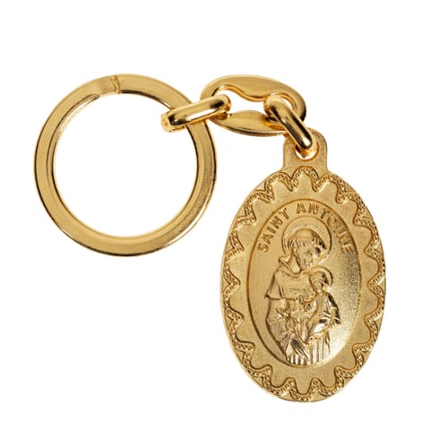 St. Anthony Gold Lace Key Ring