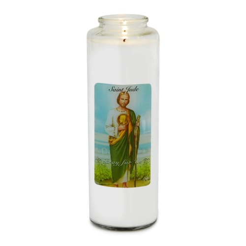 Devotional St. Jude Glass Candle -3 Day - Box of 12