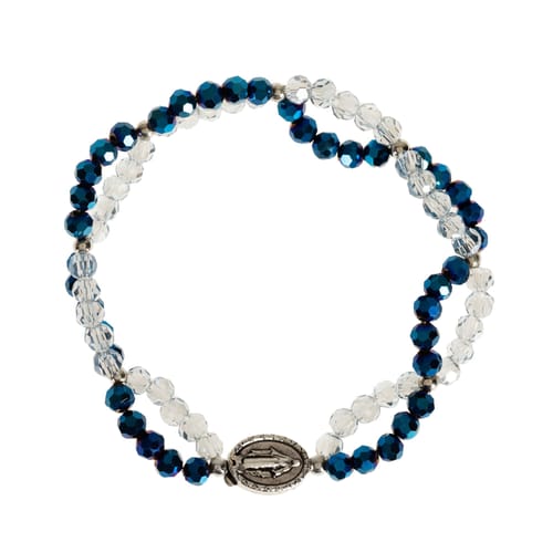 Double Strand Miraculous Medal Stretch Bracelet