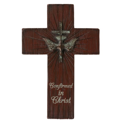 Dove and Cross Confirmation Wall Cross - 8.75&quot;