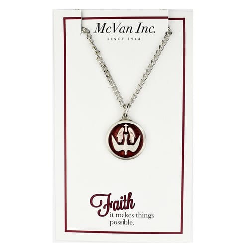 Red Holy Spirit Medal Necklace