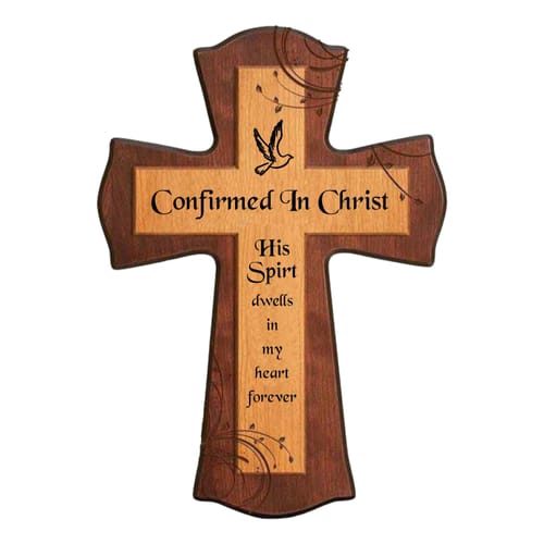 Mahogany Confirmation Wall Cross - 8&quot;