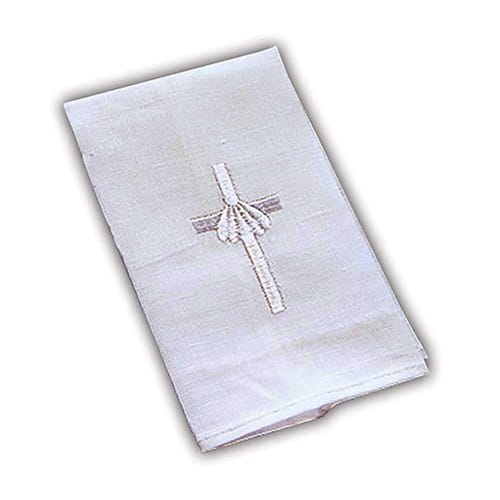 Keepsake Baptism Napkins with Cross -Shell Design