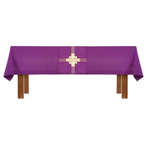 Altar Frontal and Trinity Cross Design Overlay Cloth - 2 Piece Set