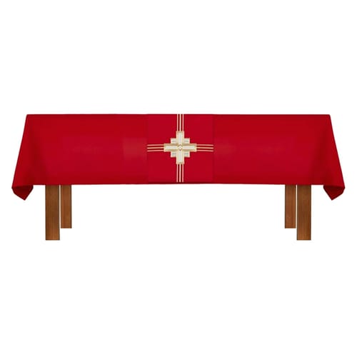 Altar Frontal and Trinity Cross Design Overlay Cloth - 2 Piece Set