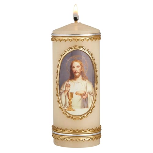 Bread of Life First Communion Pillar Candle - Pack of 4