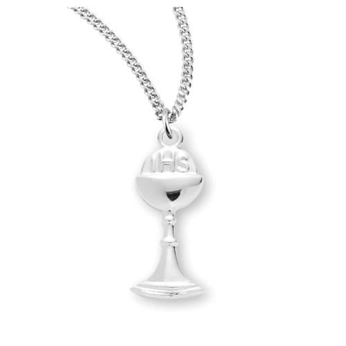 Highly Polished Sterling Chalice First Communion Necklace