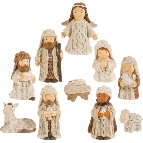 Knit Look Children's Nativity Set - 10 Pieces