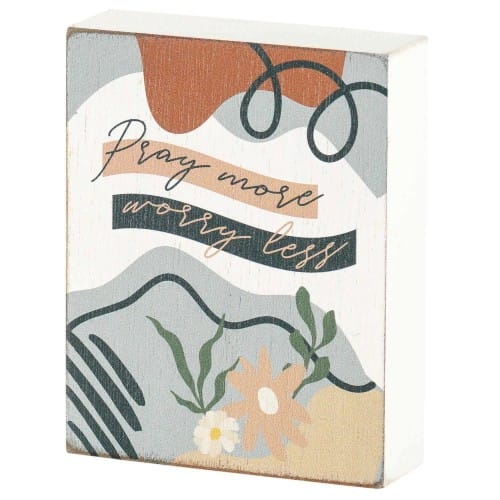Pray More Worry Less Box Art Plaque