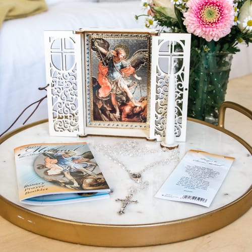 Mini Table Shrine - St. Michael