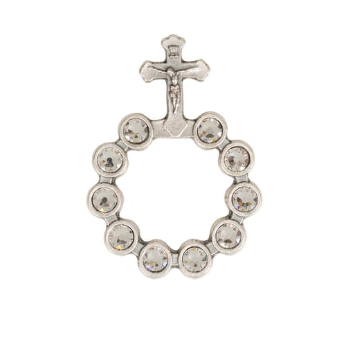 Clear Swarovski One Decade Finger Rosary