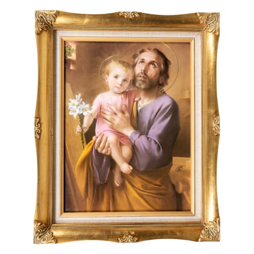 Fatherhood of Joseph in Linen &amp; Gold Frame
