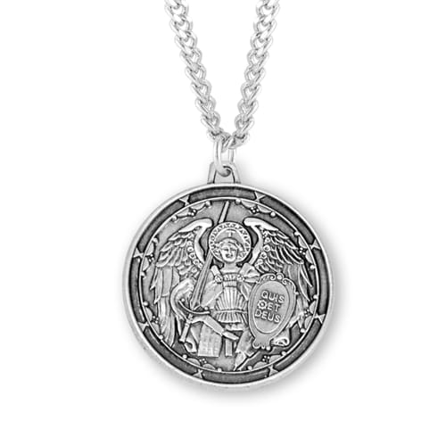 St. Michael in Battle Sterling Medal Necklace