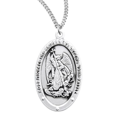 St. Michael Archangel Sterling Medal Necklace