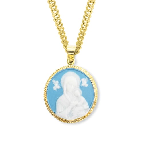 Our Lady of Perpetual Help Cameo Necklace