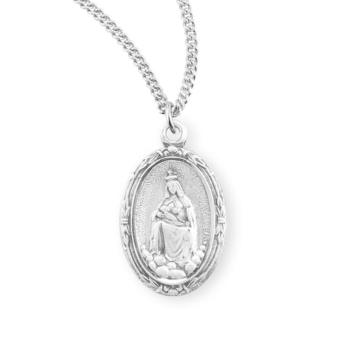 Our Lady of La Leche Sterling Medal Necklace