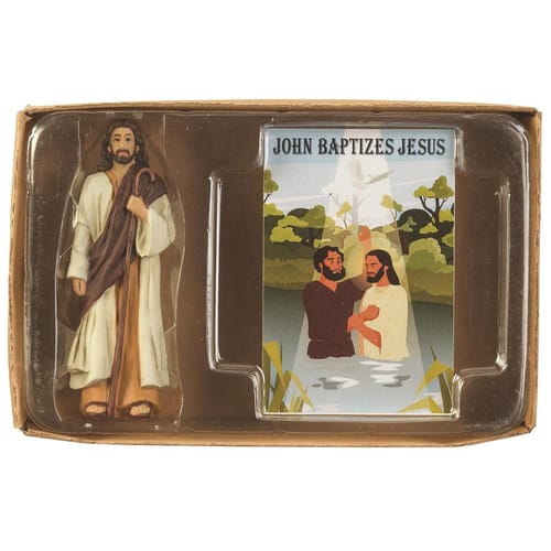 Baptism of Jesus Figurine &amp; Prayer Card Set