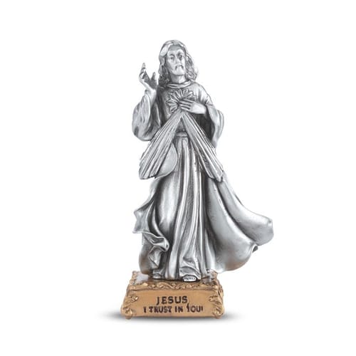 Pewter Divine Mercy Figurine - 4.5&quot;