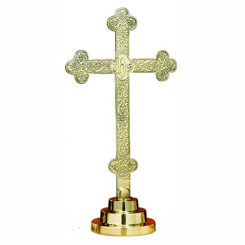 Filigree IHS Budded Altar Cross - 23&quot;