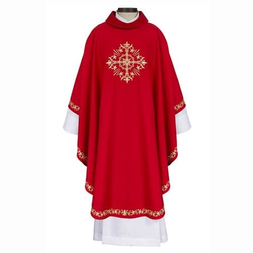 Red Holy Trinity Cross Chasuble