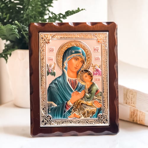 Italian Mother Most Pure Icon on Wood