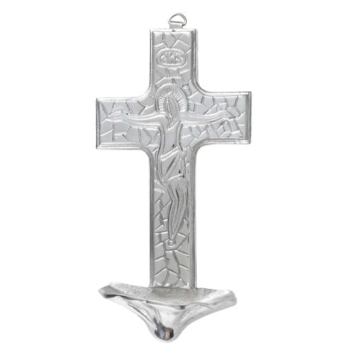 Head of Christ Pewter Holy Water Font