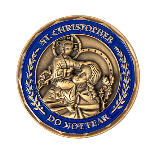 St. Christopher Antique Gold-Plated Pocket Coin