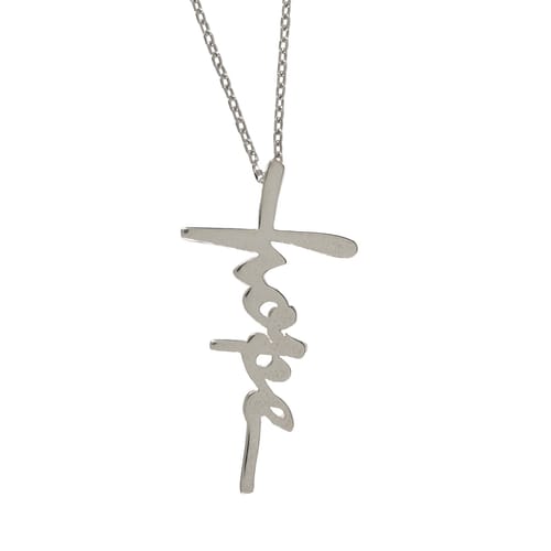 Words of Life Hope Cross Necklace - Sterling Silver