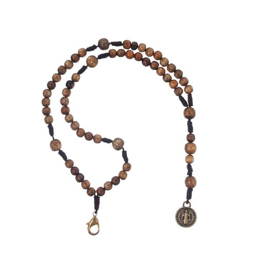Antique Gold St. Benedict 5 Decade Rosary Bracelet