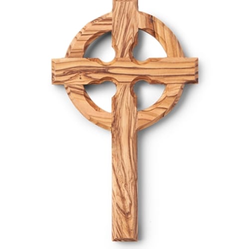 Small Olive Wood Celtic Wall Cross - 5.5&quot;