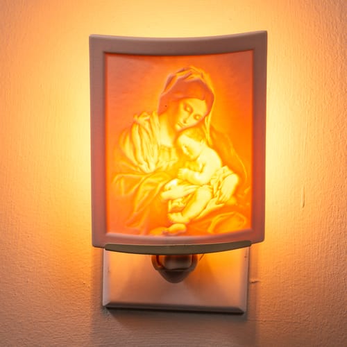 Sassoferrato Madonna &amp; Child Porcelain Night Light