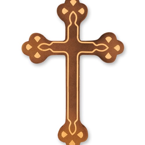 Laser Etched Walnut Cross - 8&quot;