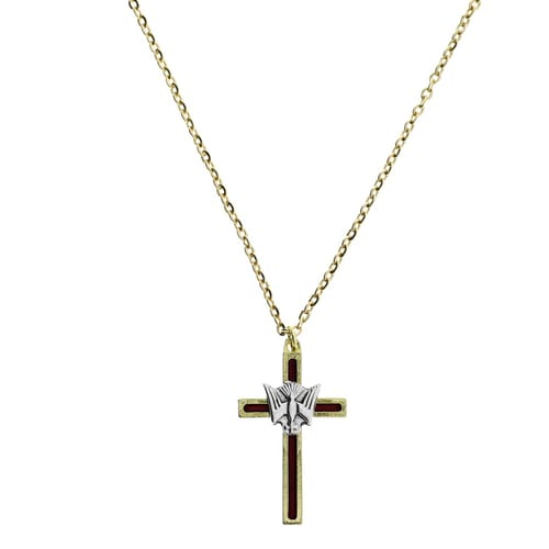 Red Holy Spirit Confirmation Cross Necklace