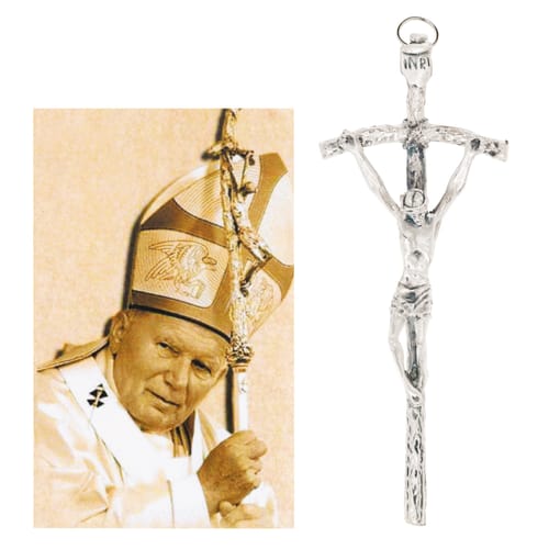 St. John Paul II Picture and Papal Crucifix Set