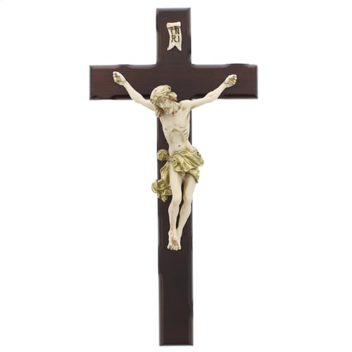 Dark Wood Italian Wall Crucifix 12