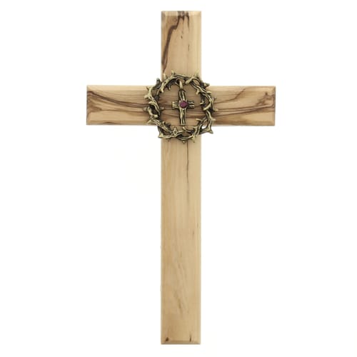 Crown Of Thorns Olive Wood Cross