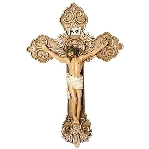 Golden Embellished Wall Crucifix