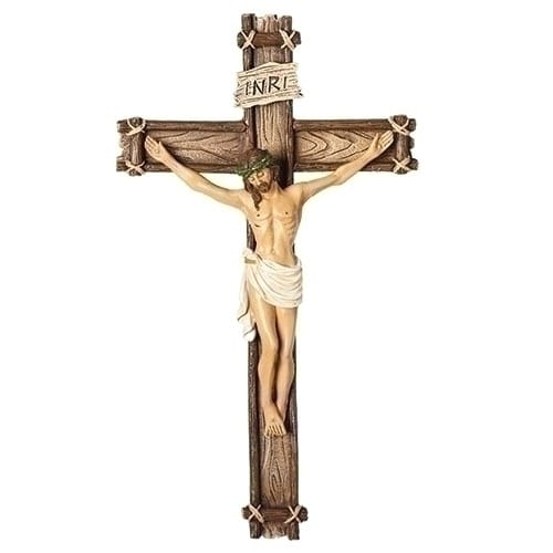 Wood-Look Wall Crucifix