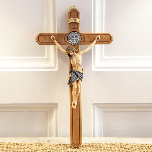 St. Benedict Olive Wood Italian Cross