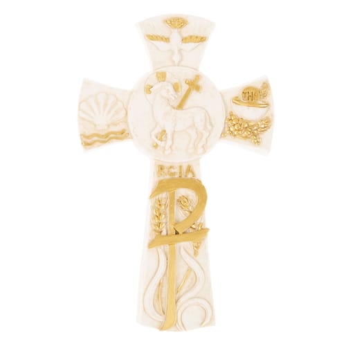 Ivory &amp; Gold RCIA Wall Cross