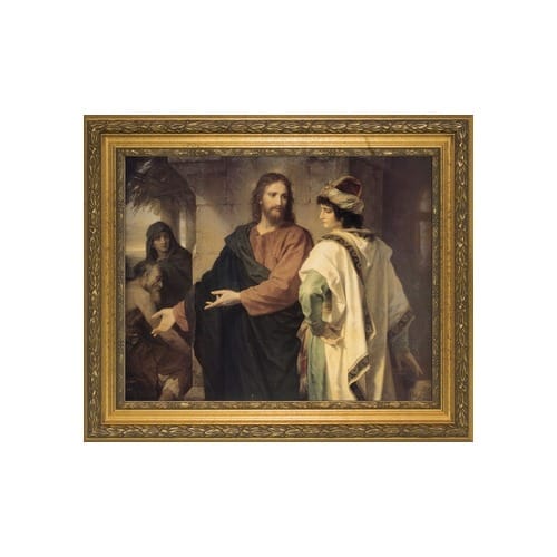 Christ and the Rich Young Ruler w/ Gold Frame