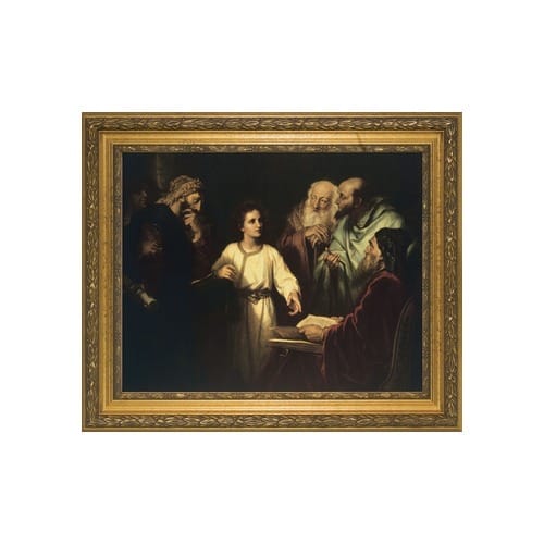 Christ in the Temple w/ Gold Frame