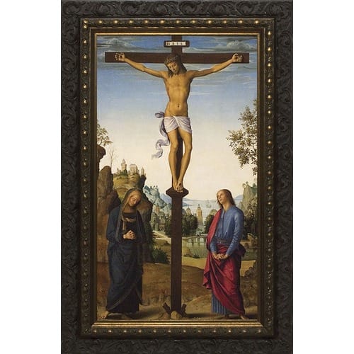 Crucifixion with Dark Ornate Frame